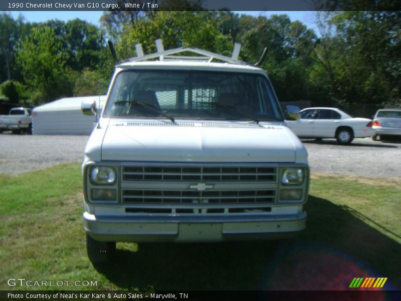 White / Tan 1990 Chevrolet Chevy Van G10 Cargo