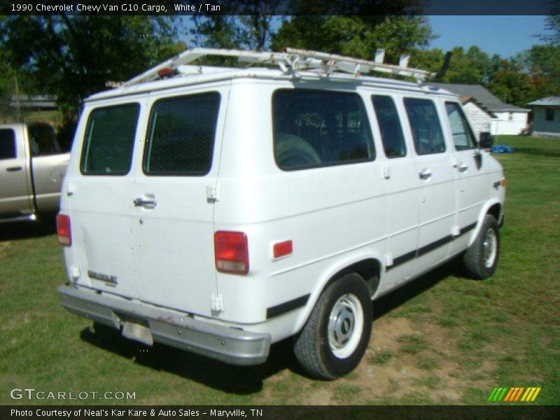 White / Tan 1990 Chevrolet Chevy Van G10 Cargo