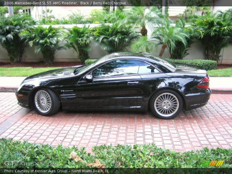 Black / Berry Red/Charcoal 2006 Mercedes-Benz SL 55 AMG Roadster