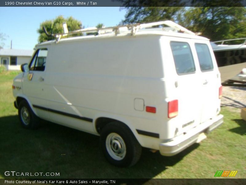 White / Tan 1990 Chevrolet Chevy Van G10 Cargo