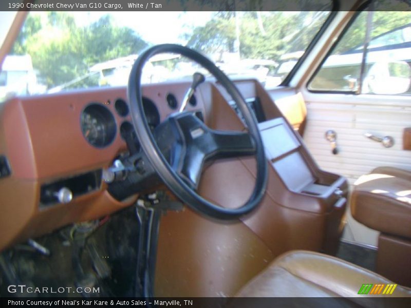 White / Tan 1990 Chevrolet Chevy Van G10 Cargo