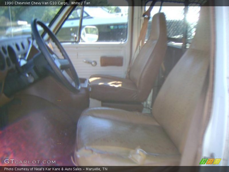 White / Tan 1990 Chevrolet Chevy Van G10 Cargo