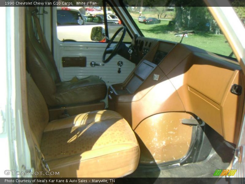 White / Tan 1990 Chevrolet Chevy Van G10 Cargo