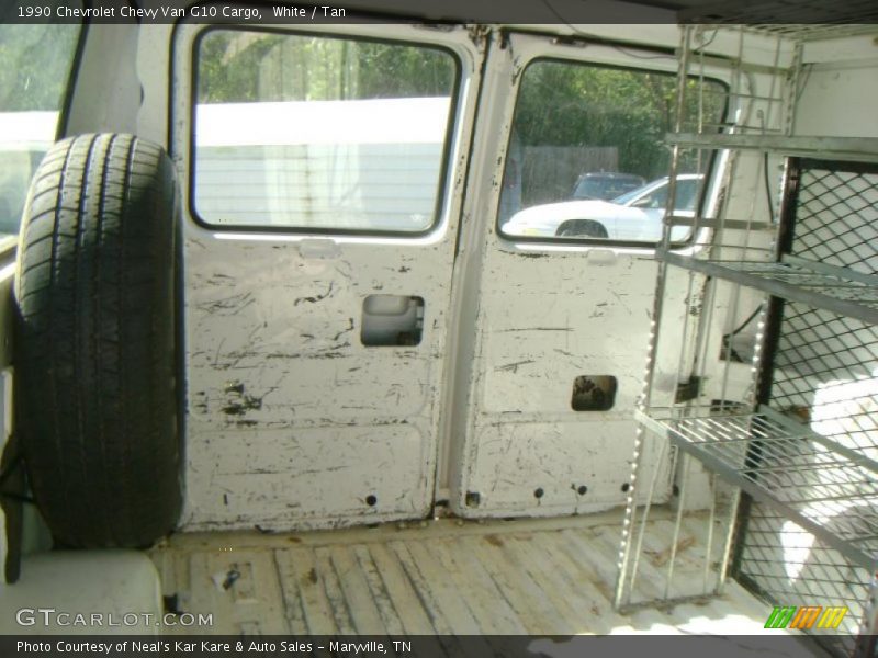 White / Tan 1990 Chevrolet Chevy Van G10 Cargo