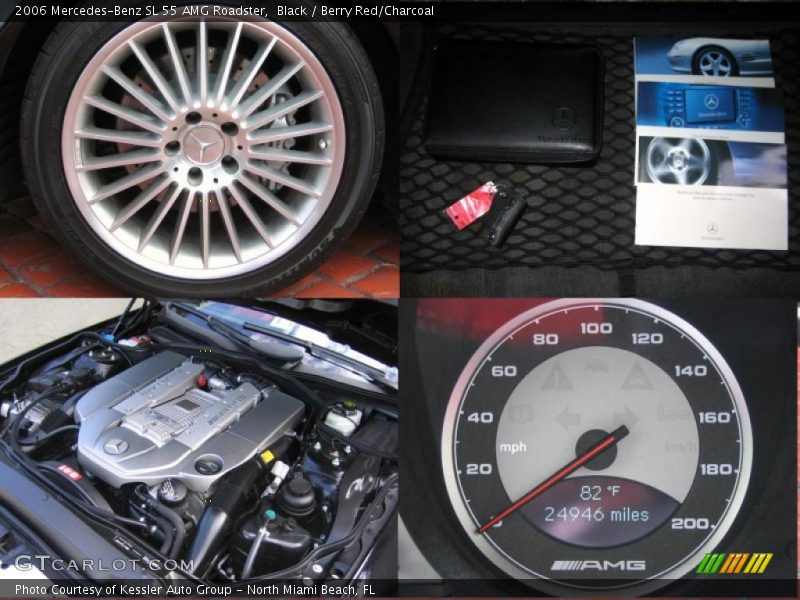 Black / Berry Red/Charcoal 2006 Mercedes-Benz SL 55 AMG Roadster