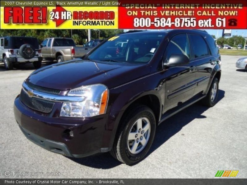 Black Amethyst Metallic / Light Gray 2007 Chevrolet Equinox LS