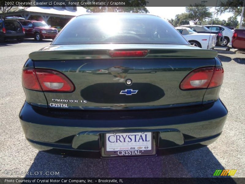 Forest Green Metallic / Graphite 2002 Chevrolet Cavalier LS Coupe