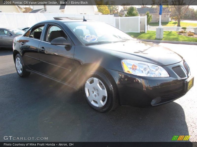 Black / Ebony Black 2008 Pontiac G6 Value Leader Sedan