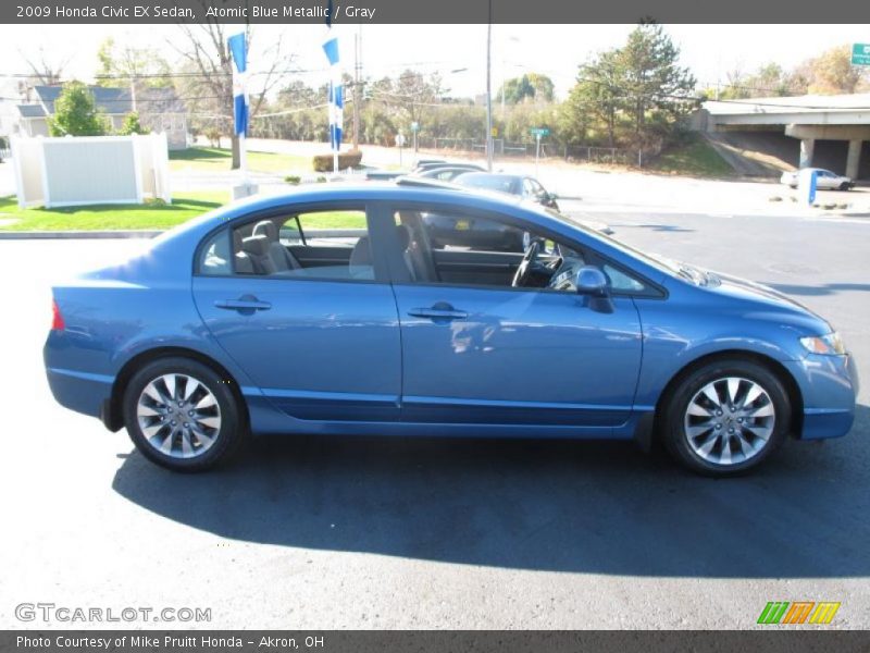 Atomic Blue Metallic / Gray 2009 Honda Civic EX Sedan