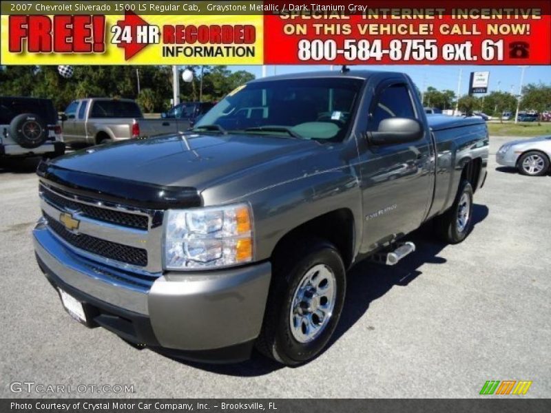Graystone Metallic / Dark Titanium Gray 2007 Chevrolet Silverado 1500 LS Regular Cab