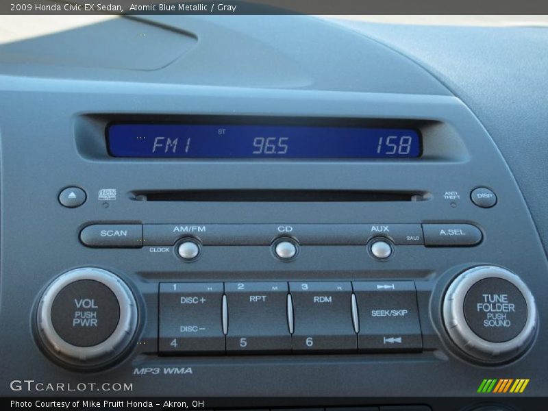 Atomic Blue Metallic / Gray 2009 Honda Civic EX Sedan