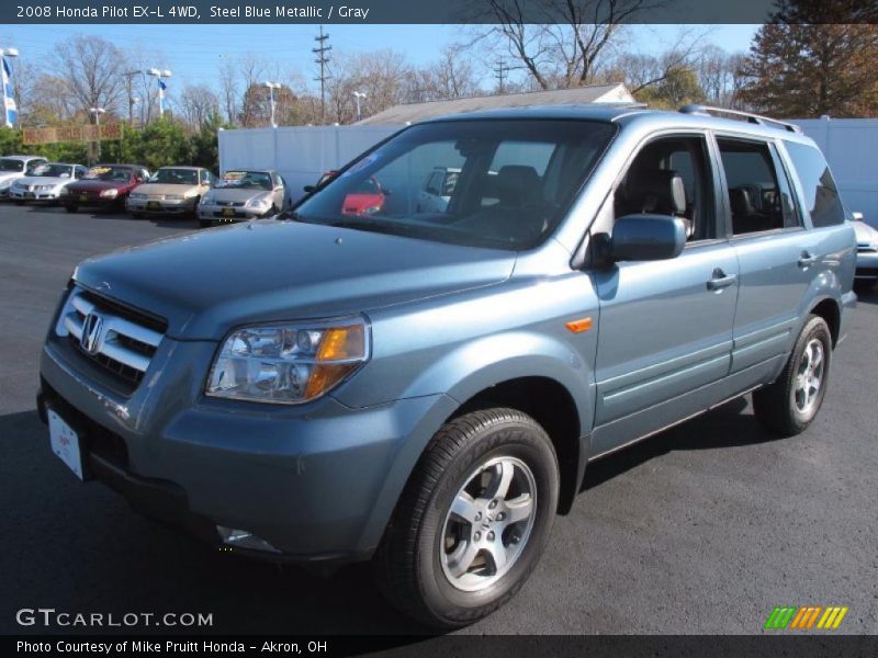 Steel Blue Metallic / Gray 2008 Honda Pilot EX-L 4WD
