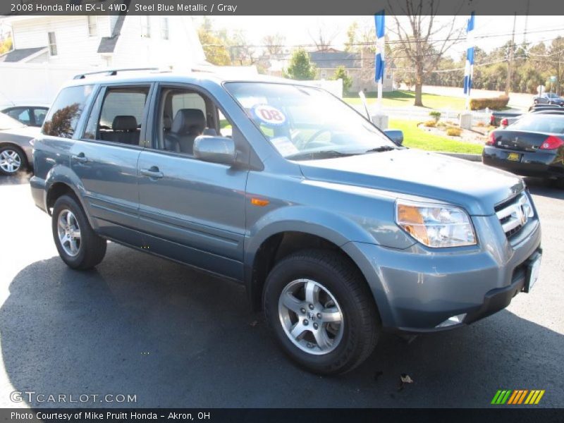 Steel Blue Metallic / Gray 2008 Honda Pilot EX-L 4WD