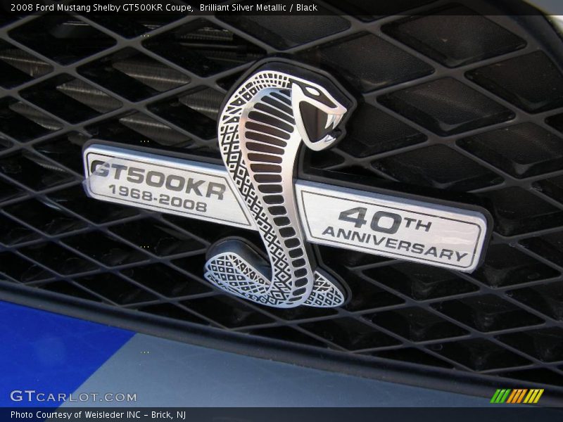 Brilliant Silver Metallic / Black 2008 Ford Mustang Shelby GT500KR Coupe