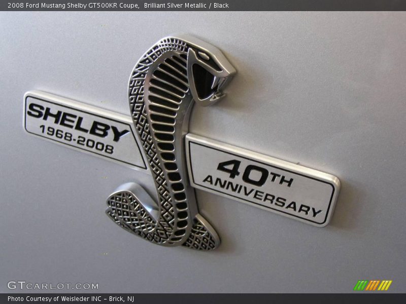 Brilliant Silver Metallic / Black 2008 Ford Mustang Shelby GT500KR Coupe