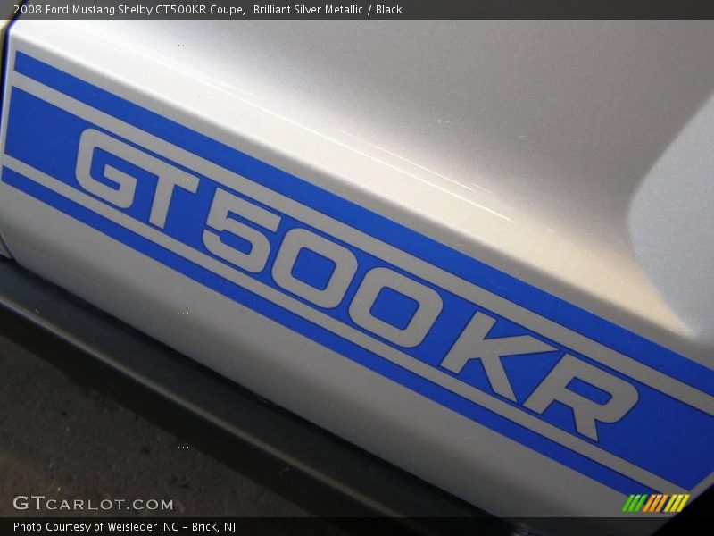 Brilliant Silver Metallic / Black 2008 Ford Mustang Shelby GT500KR Coupe