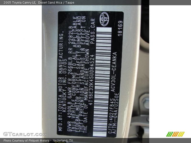 Desert Sand Mica / Taupe 2005 Toyota Camry LE