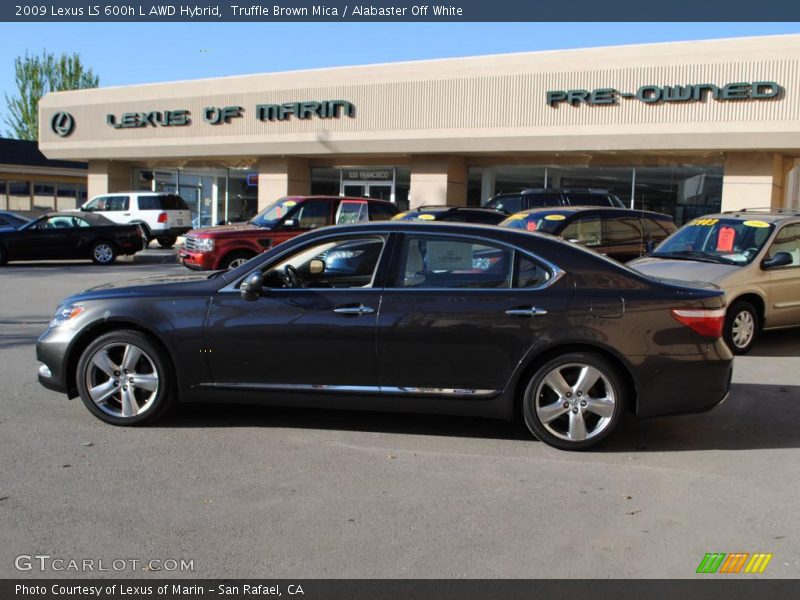 Truffle Brown Mica / Alabaster Off White 2009 Lexus LS 600h L AWD Hybrid