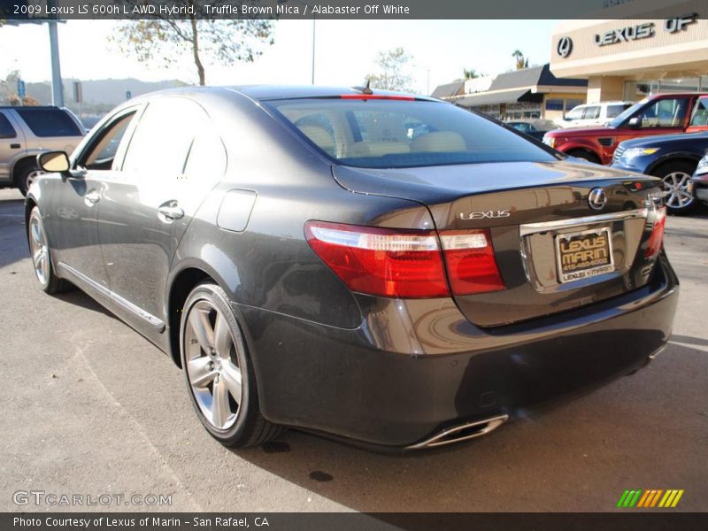 Truffle Brown Mica / Alabaster Off White 2009 Lexus LS 600h L AWD Hybrid