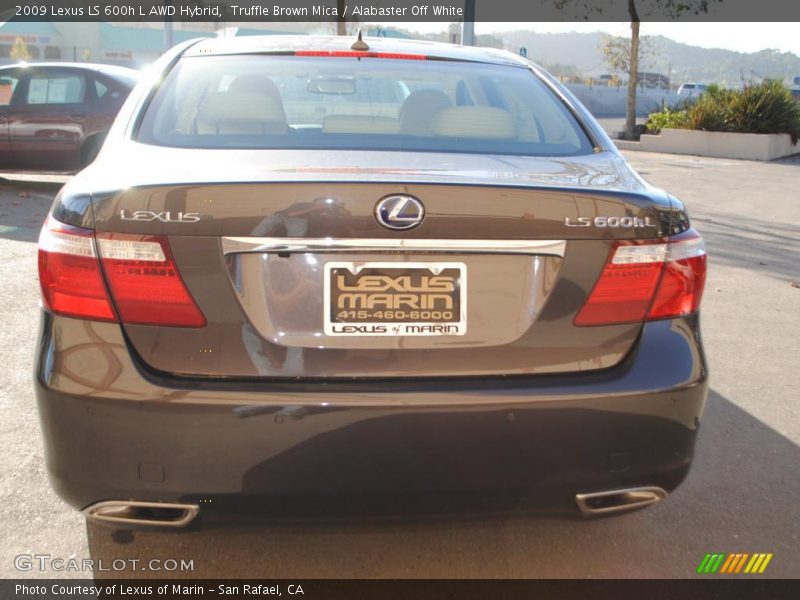 Truffle Brown Mica / Alabaster Off White 2009 Lexus LS 600h L AWD Hybrid