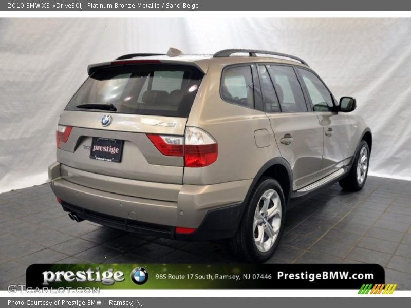 Platinum Bronze Metallic / Sand Beige 2010 BMW X3 xDrive30i