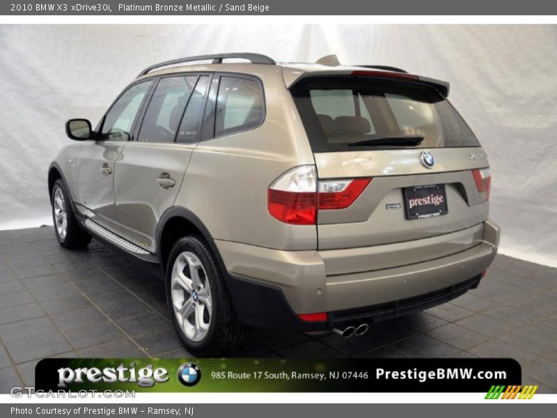 Platinum Bronze Metallic / Sand Beige 2010 BMW X3 xDrive30i