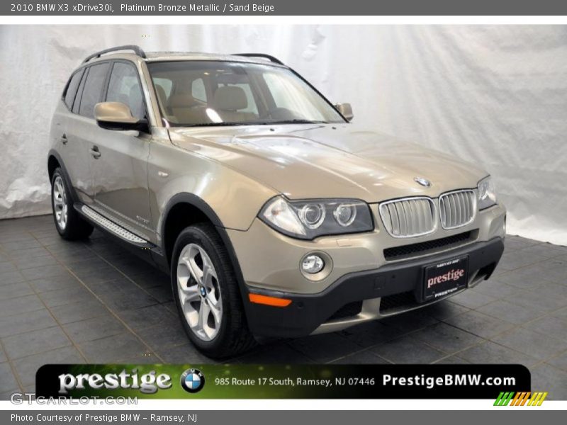Platinum Bronze Metallic / Sand Beige 2010 BMW X3 xDrive30i