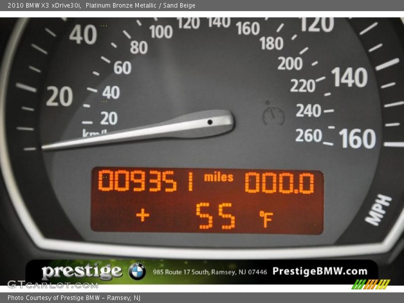 Platinum Bronze Metallic / Sand Beige 2010 BMW X3 xDrive30i