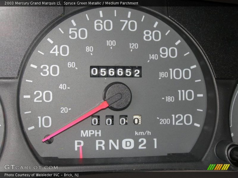 Spruce Green Metallic / Medium Parchment 2003 Mercury Grand Marquis LS