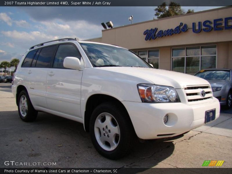 Super White / Ash Gray 2007 Toyota Highlander Limited 4WD