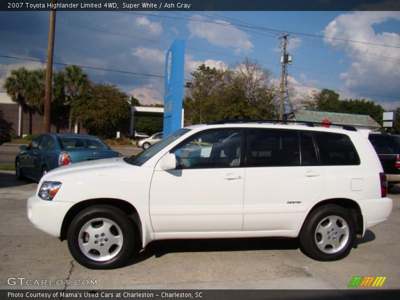 Super White / Ash Gray 2007 Toyota Highlander Limited 4WD