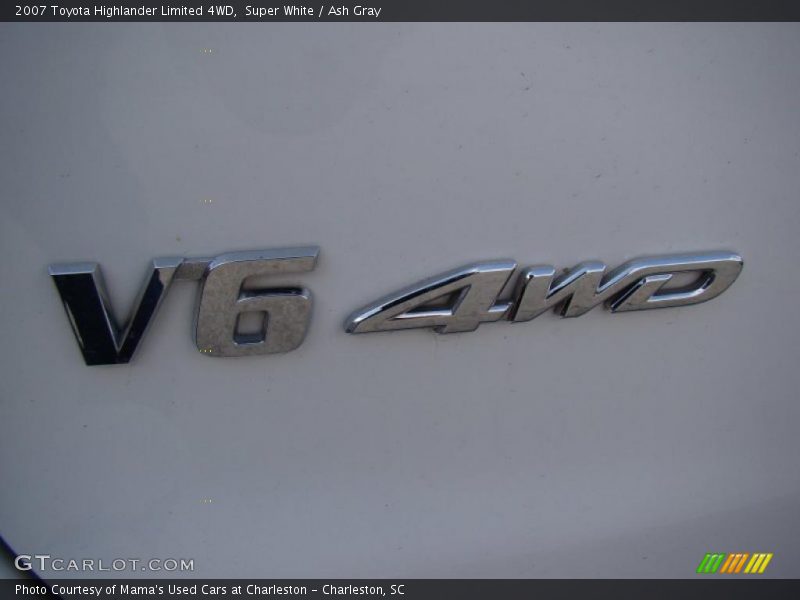 Super White / Ash Gray 2007 Toyota Highlander Limited 4WD