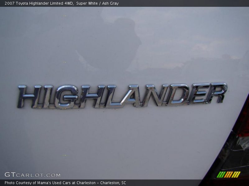 Super White / Ash Gray 2007 Toyota Highlander Limited 4WD