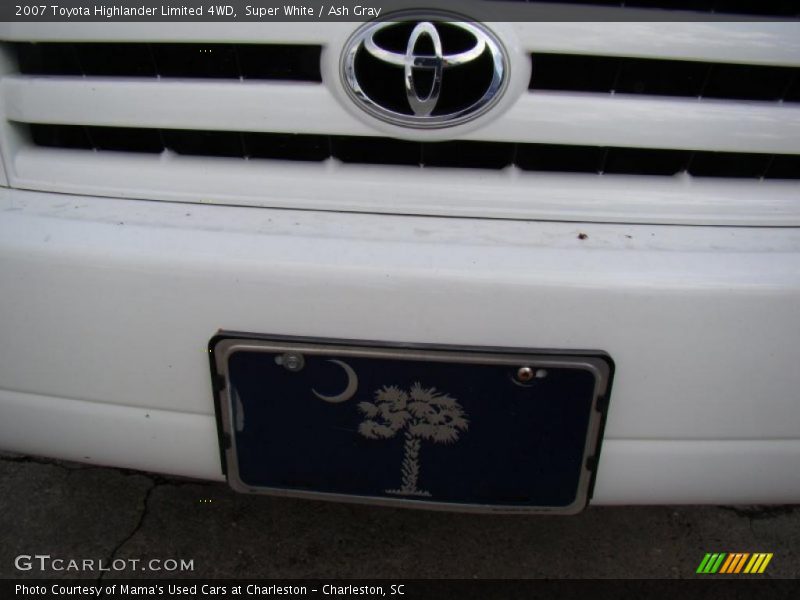 Super White / Ash Gray 2007 Toyota Highlander Limited 4WD