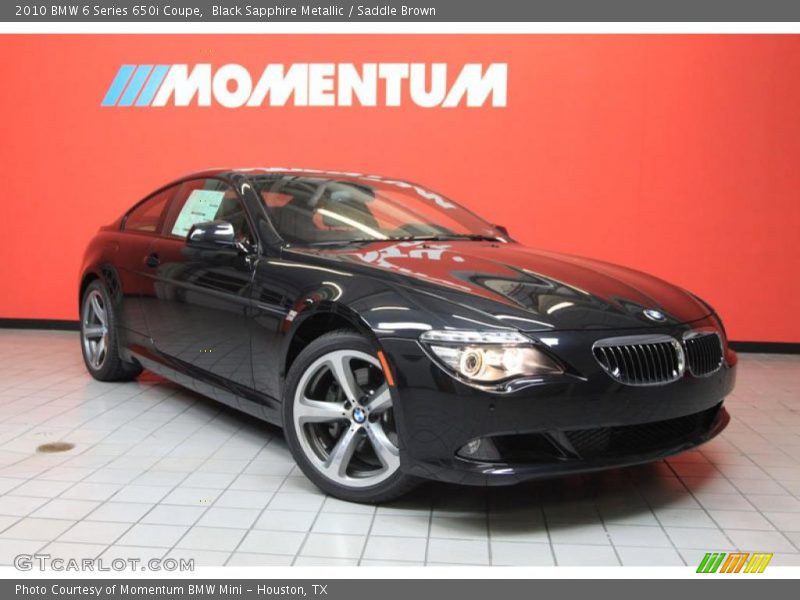 Black Sapphire Metallic / Saddle Brown 2010 BMW 6 Series 650i Coupe