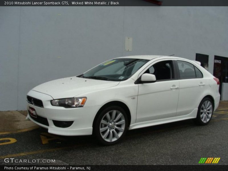 Wicked White Metallic / Black 2010 Mitsubishi Lancer Sportback GTS