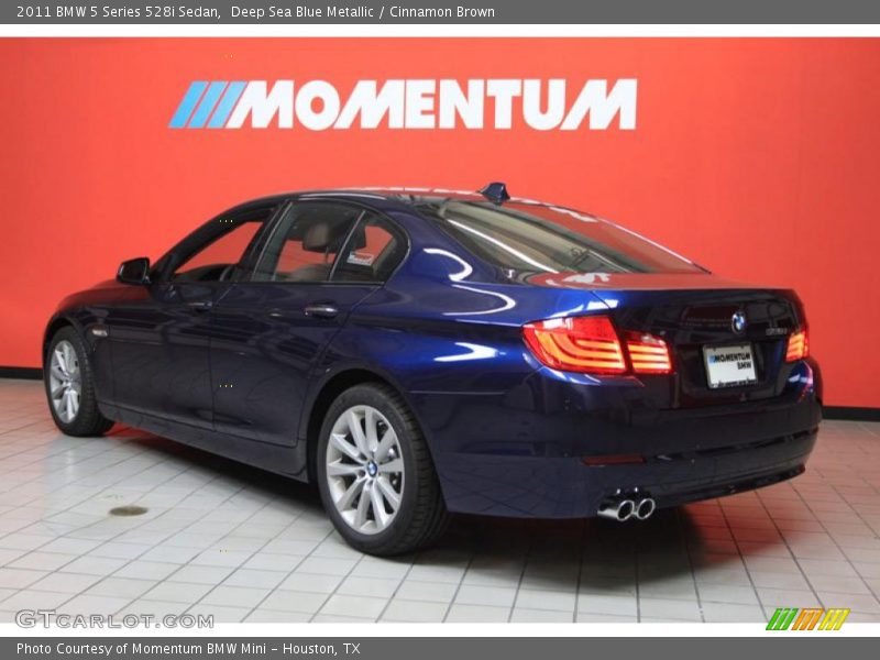 Deep Sea Blue Metallic / Cinnamon Brown 2011 BMW 5 Series 528i Sedan