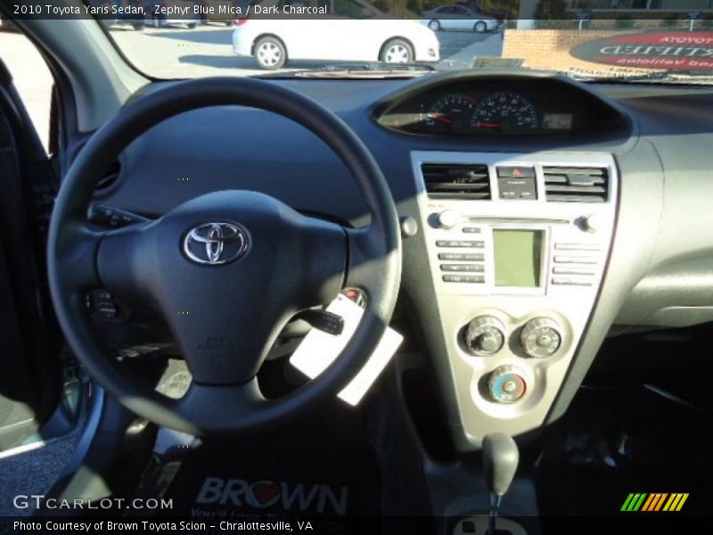 Zephyr Blue Mica / Dark Charcoal 2010 Toyota Yaris Sedan