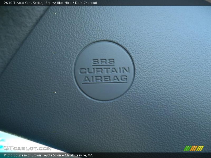 Zephyr Blue Mica / Dark Charcoal 2010 Toyota Yaris Sedan