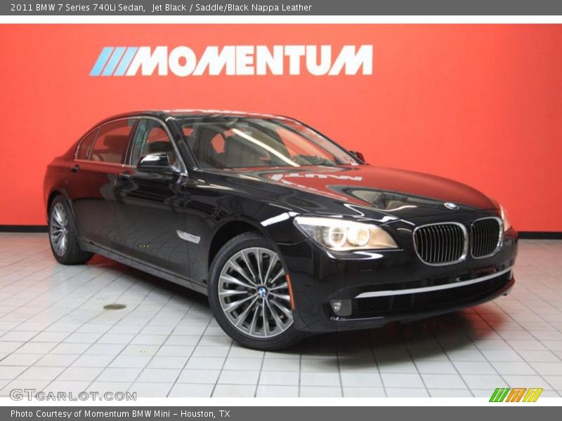 Jet Black / Saddle/Black Nappa Leather 2011 BMW 7 Series 740Li Sedan