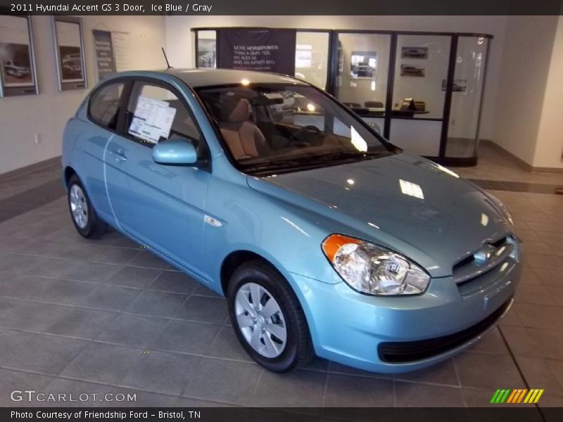 Ice Blue / Gray 2011 Hyundai Accent GS 3 Door
