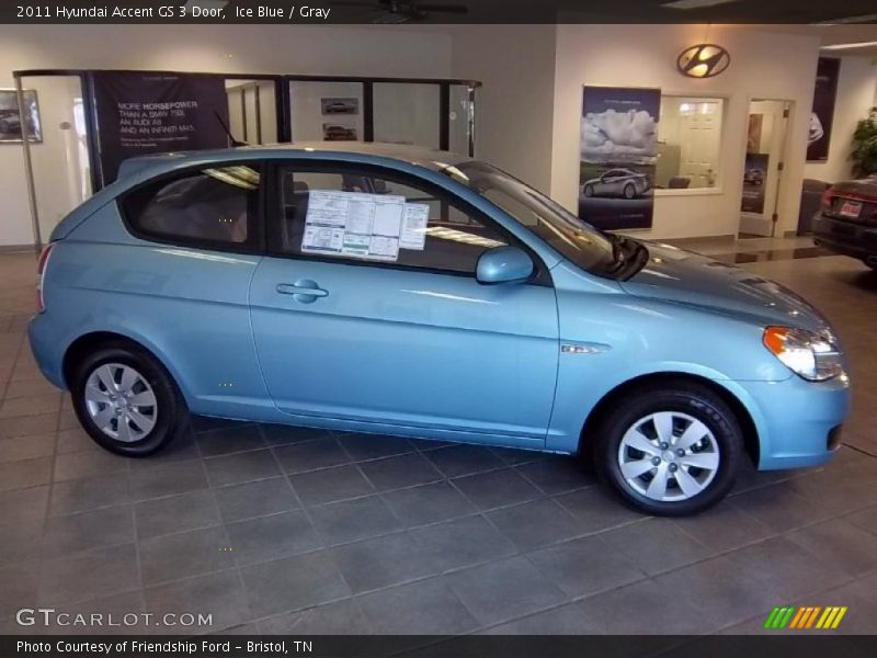 Ice Blue / Gray 2011 Hyundai Accent GS 3 Door
