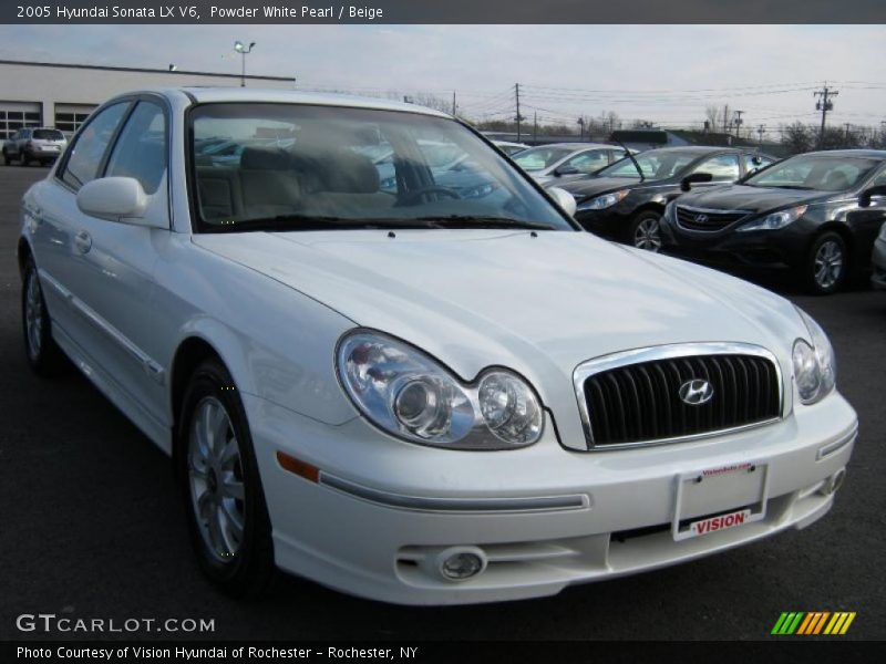 Powder White Pearl / Beige 2005 Hyundai Sonata LX V6
