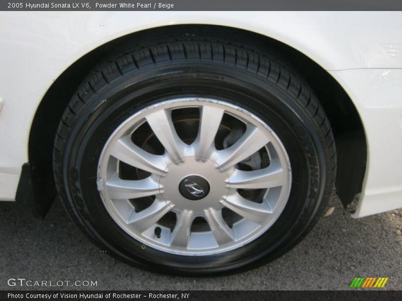 Powder White Pearl / Beige 2005 Hyundai Sonata LX V6