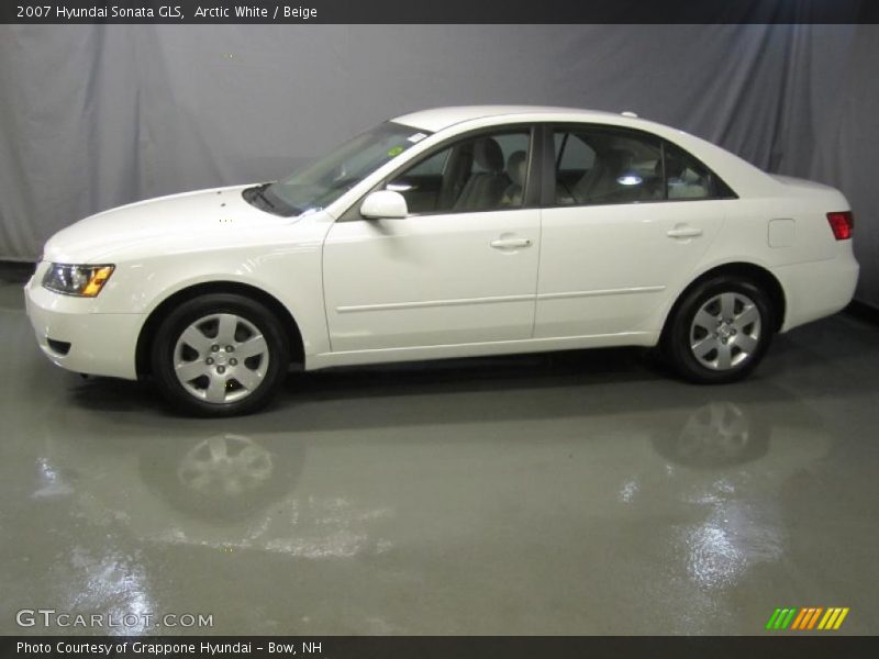 Arctic White / Beige 2007 Hyundai Sonata GLS