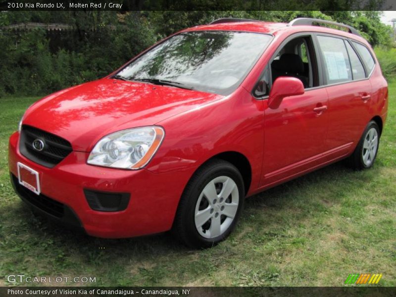Molten Red / Gray 2010 Kia Rondo LX