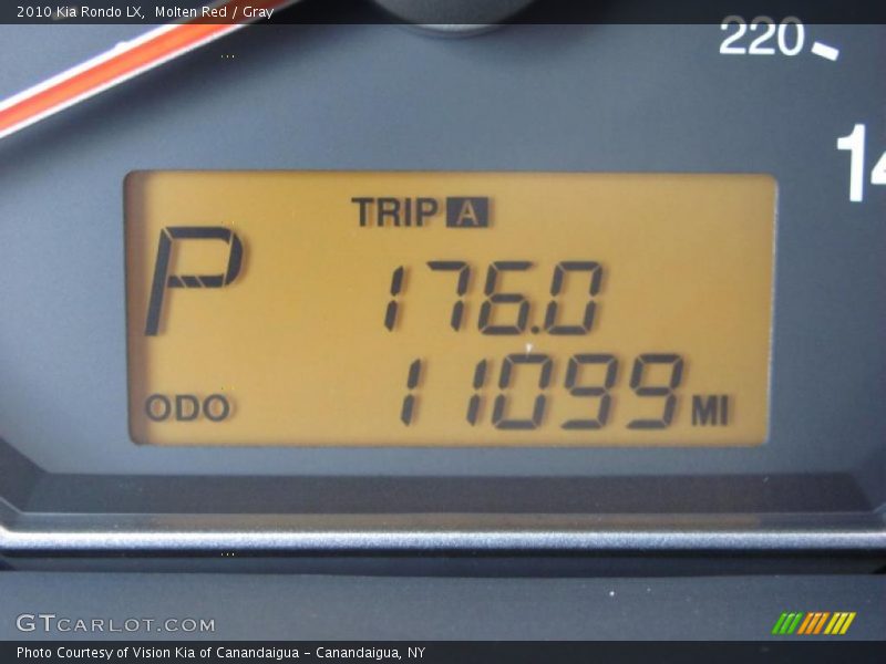 Molten Red / Gray 2010 Kia Rondo LX
