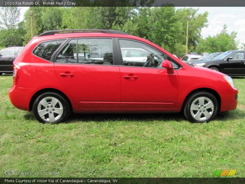 Molten Red / Gray 2010 Kia Rondo LX