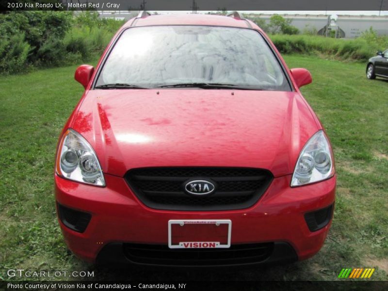 Molten Red / Gray 2010 Kia Rondo LX