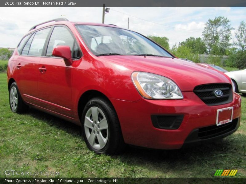 Molten Red / Gray 2010 Kia Rondo LX